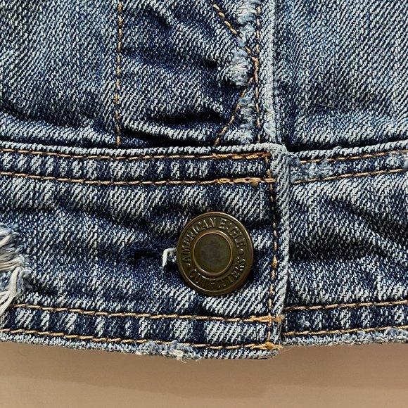 American Eagle Vest Small Blue Denim Jean Vest - Picture 3 of 6